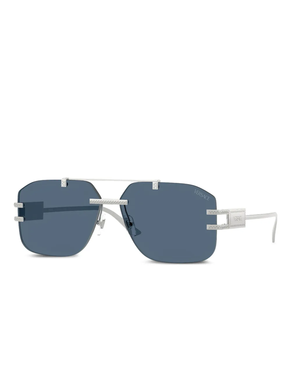 Versace Eyewear ジオメトリックフレーム サングラス - シルバートーン Versace Eyewear ジオメトリックフレーム サングラス - シルバートーン