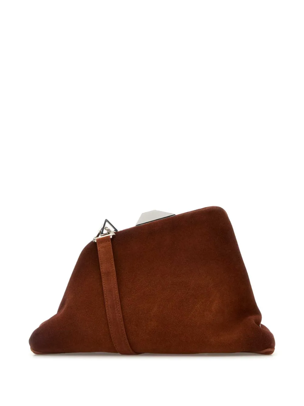 The Attico Day Off suede clutch bag Bruin