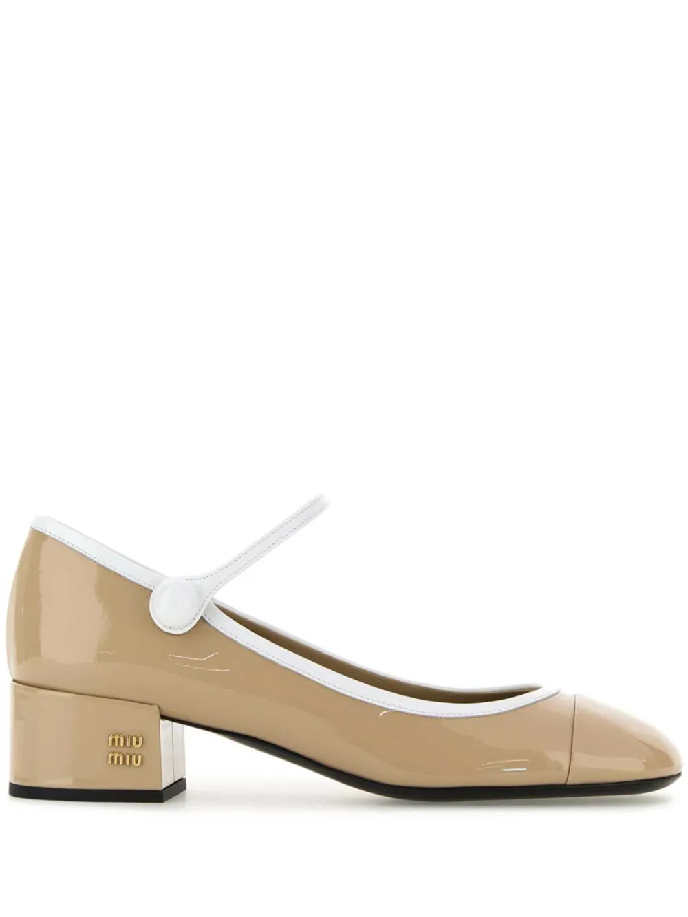 Miu 40mm leather pumps Beige