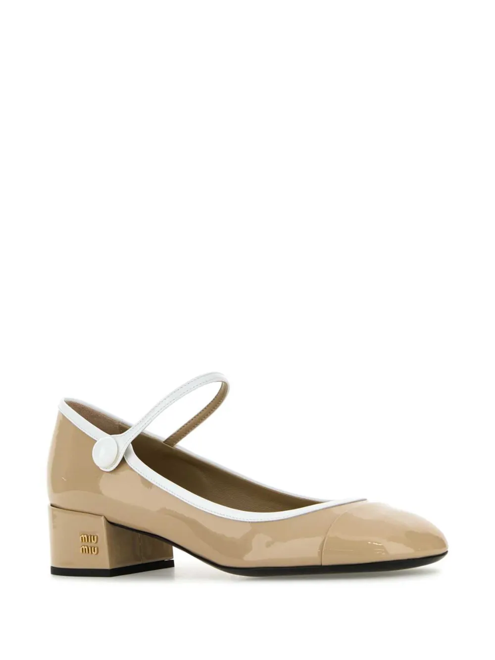 Miu Leren pumps Beige