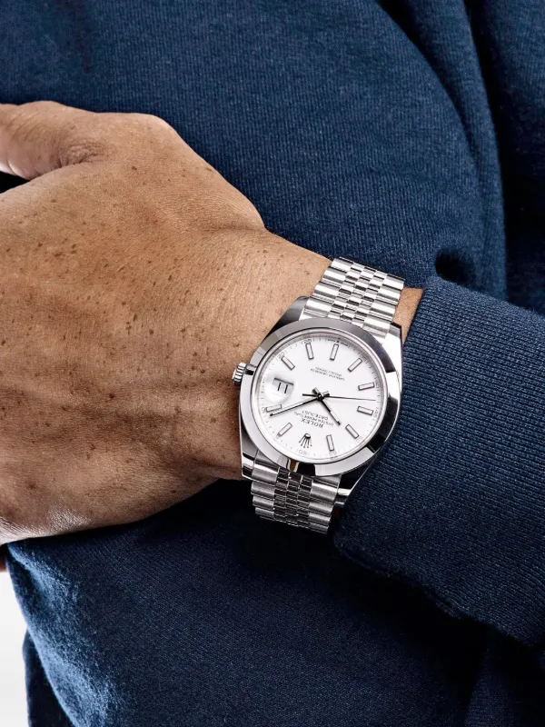 Rolex Datejust 41 Silver On Wrist Rolex Datejust 41 Silver Dial