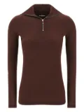 Jil Sander half-zip collar sweatshirt - Red