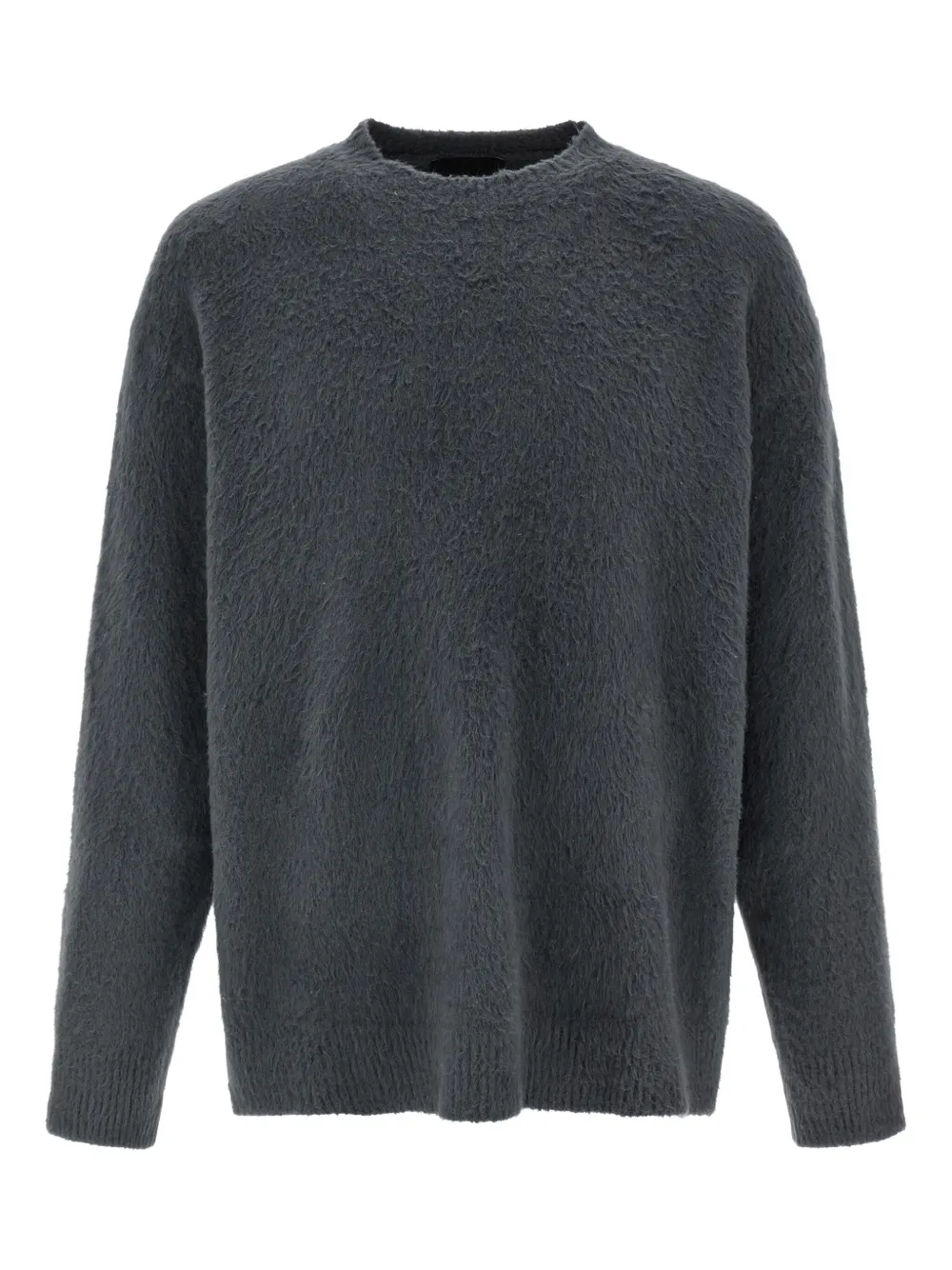 shearling-effect crew-neck sweater