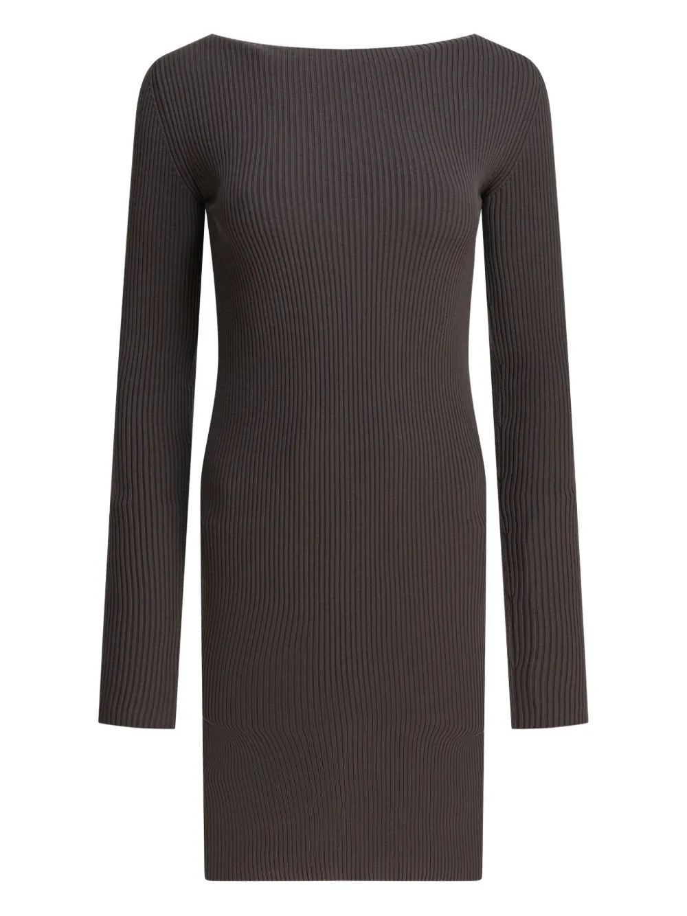 ribbed open-back midi dress