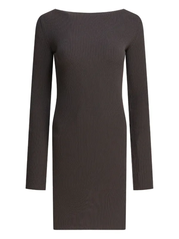 midi dress long sleeve open back NW back detail Rick Owens Ribbed open-back Midi