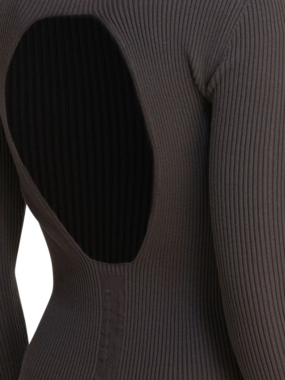 Rick Owens ribbed open-back midi dress Grijs