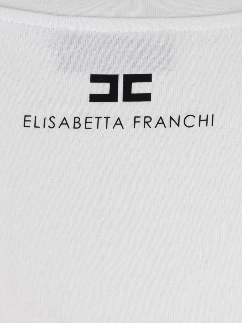 Elisabetta Franchi logo-plaque cropped top Wit