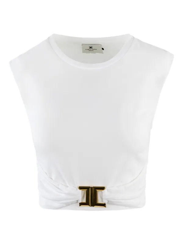 Elisabetta Franchi ★ クロップド トップ Elisabetta Franchi クロップドトップ | ホワイト | FARFETCH JP