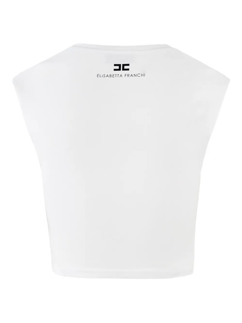 Elisabetta Franchi logo-plaque cropped top Wit