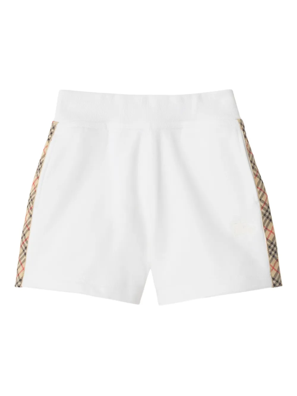 Burberry Kids check-trimmed loopback cotton shorts | White | Image 1