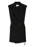 Sportmax peak-collar belted waistcoat - Black
