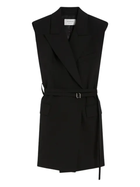 Sportmax peak-collar belted waistcoat