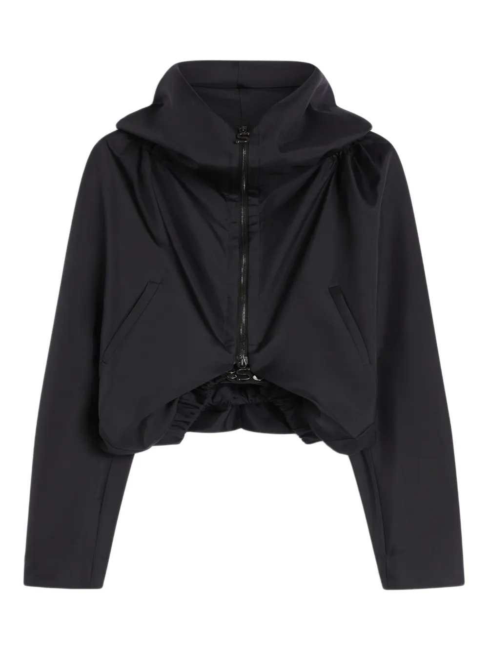 Sportmax Zijden donsjack met capuchon Zwart