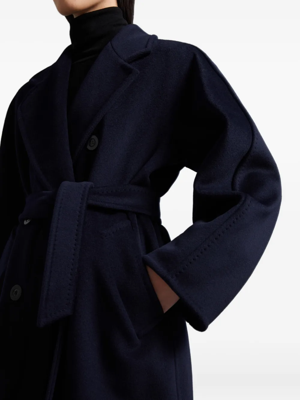Max Mara Mantel met dubbele rij knopen Blauw