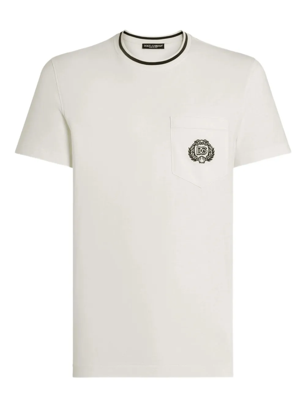 Dolce & Gabbana Logo-embroidered Pocket T-shirt In White