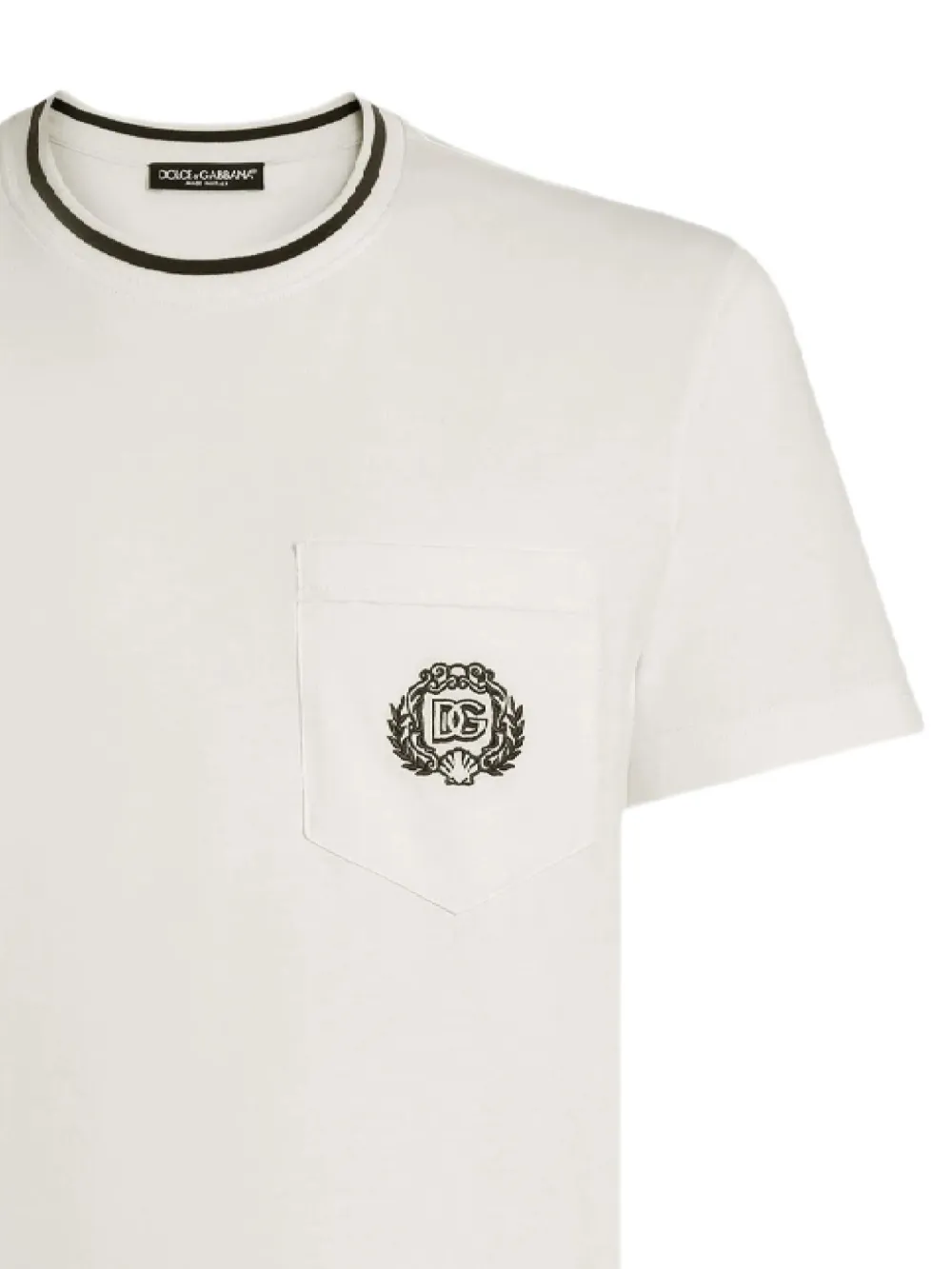 Dolce & Gabbana Logo-embroidered Pocket T-shirt In White