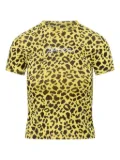 Coperni crystal-embellished leopard-print T-shirt - Yellow