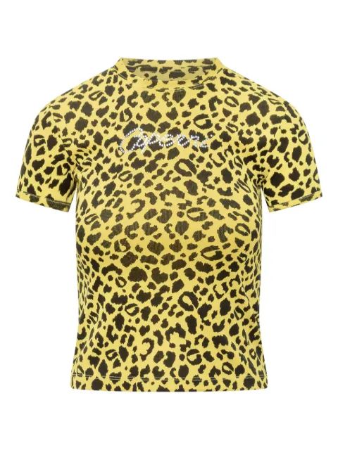 Coperni crystal-embellished leopard-print T-shirt