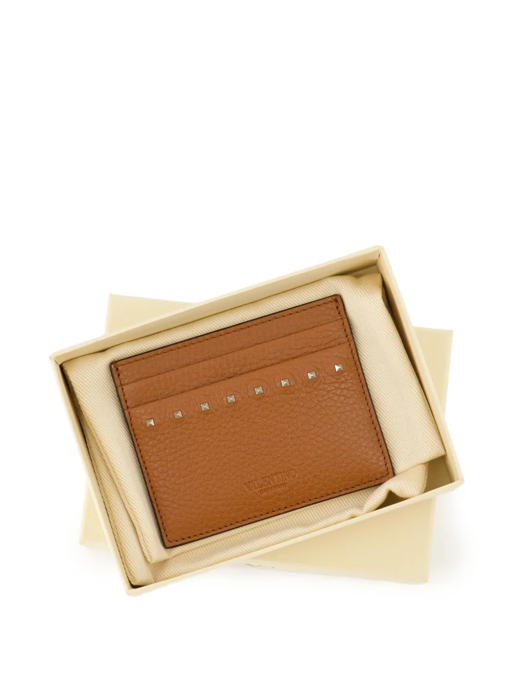 Valentino Garavani Rockstud leren pasjeshouder Bruin