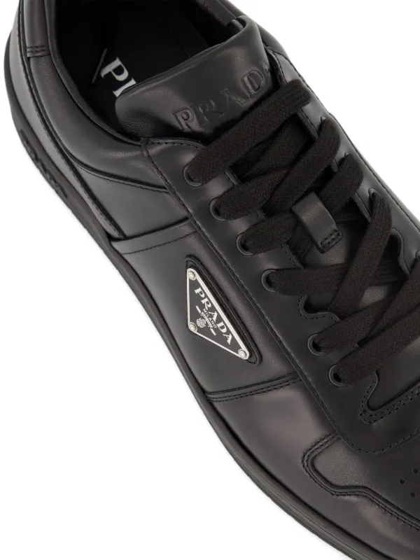 Prada Leather triangle-logo Sneakers | Black | FARFETCH UK