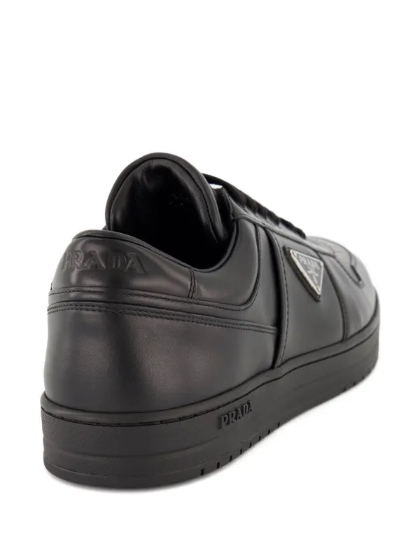 Prada Leather triangle-logo Sneakers | Black | FARFETCH NO