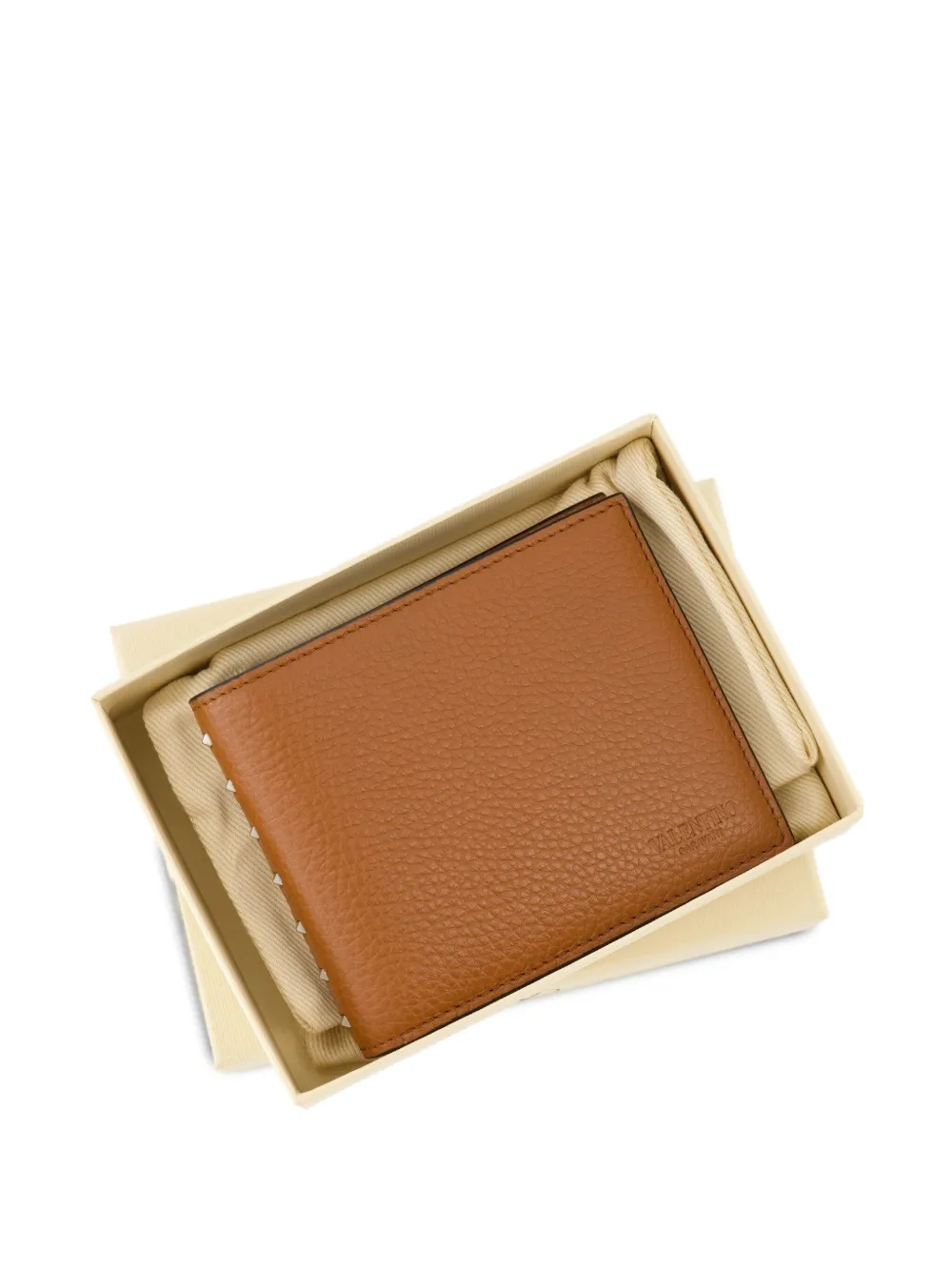 Valentino Garavani Rockstud calfskin wallet Bruin