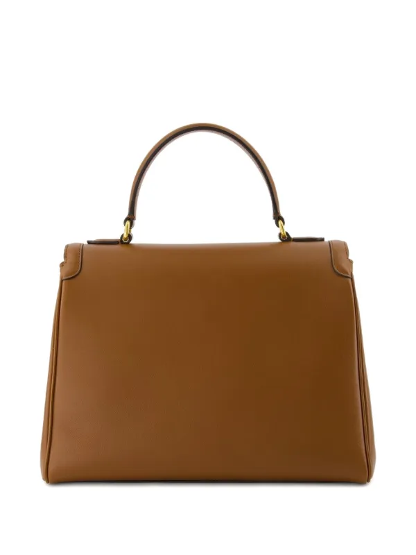 Valentino Garavani スムース ロゴ ハンドバッグ | ブラウン | FARFETCH JP