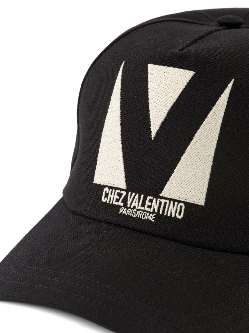 Valentino Garavani Katoenen pet met geborduurd logo Zwart