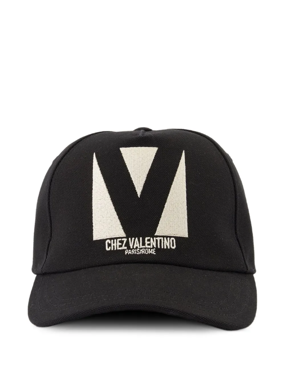 Valentino Garavani Katoenen pet met geborduurd logo Zwart