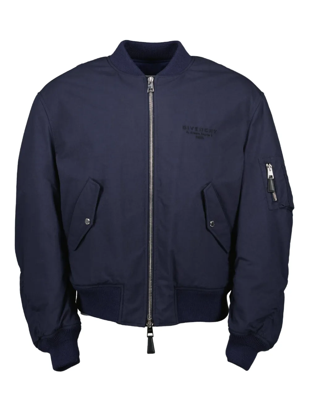 Givenchy Logo-detail Bomber Jacket In Blue
