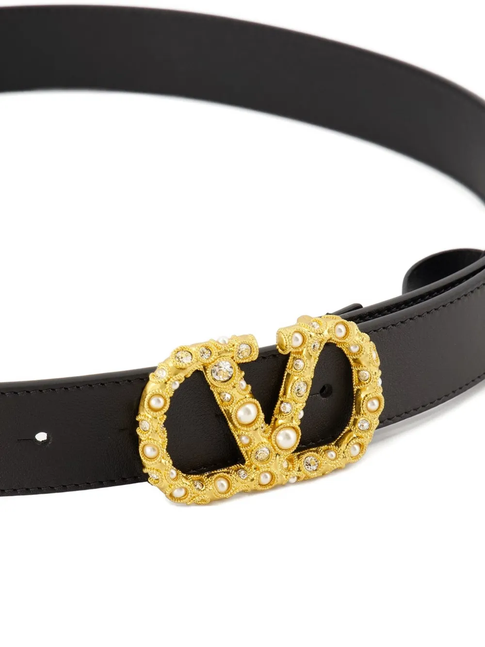 Valentino Garavani VLogo leather belt Zwart