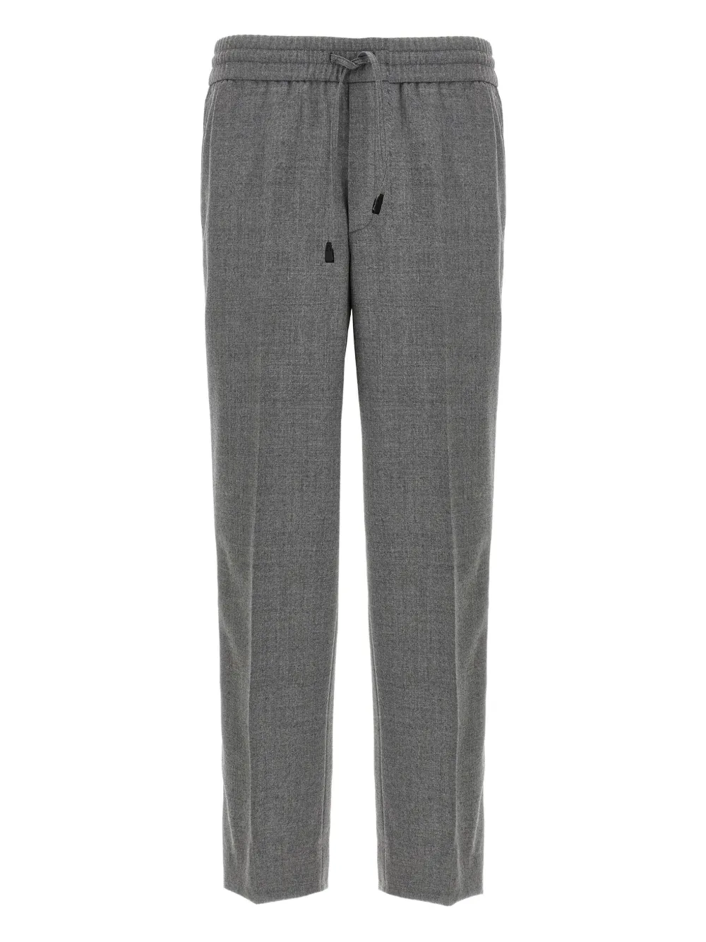 drawstring-waistband wool trousers
