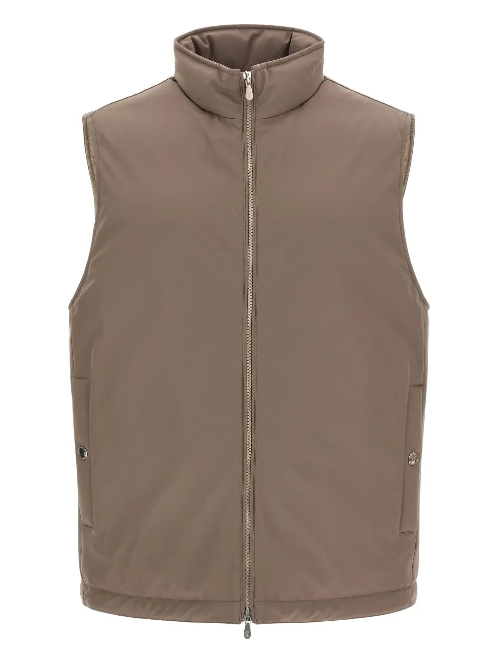 Brunello Cucinelli Gewatteerde bodywarmer met hoge hals Beige