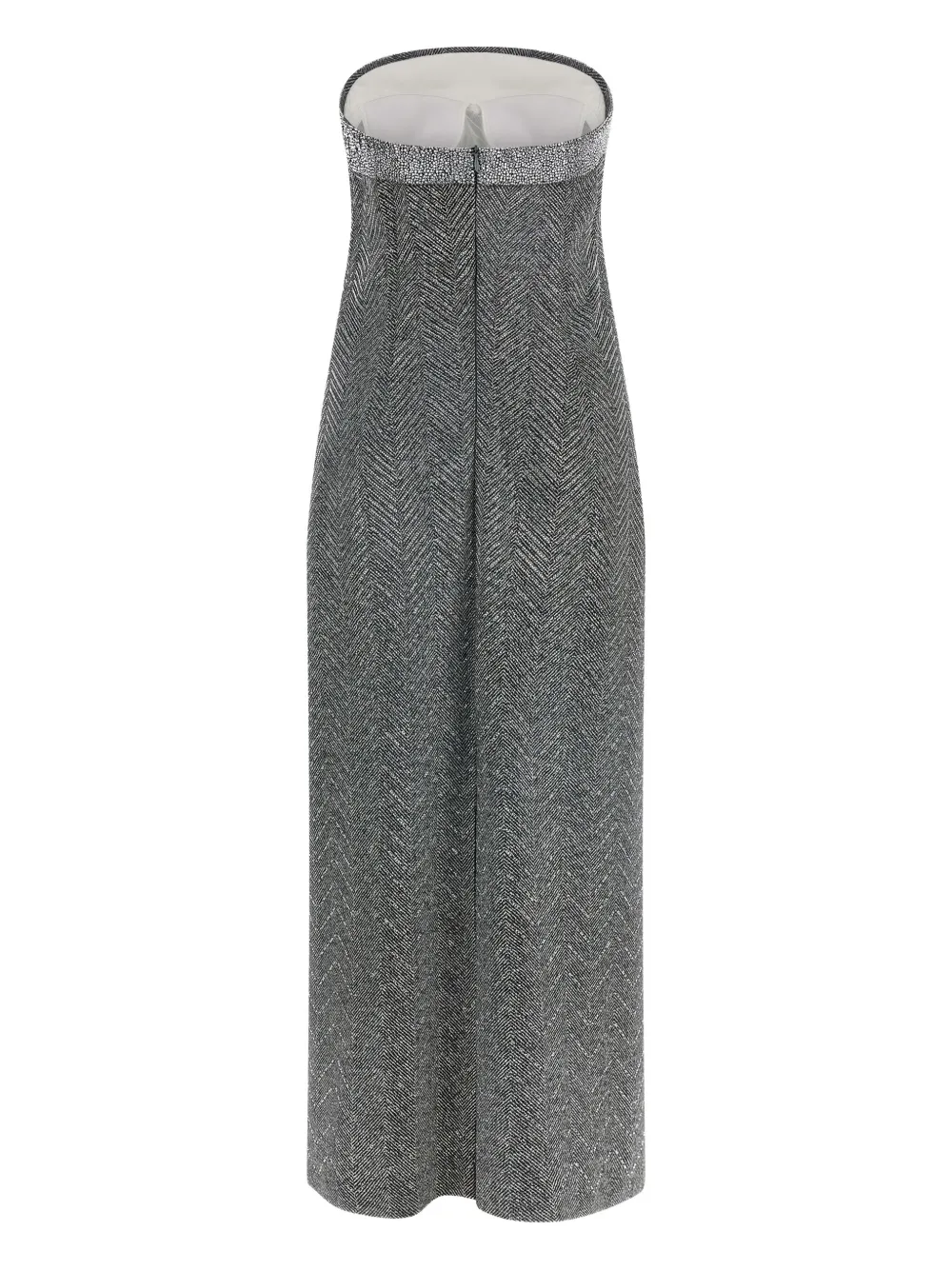 Ermanno Scervino Maxi-jurk verfraaid met stras en visgraatpatroon Grijs