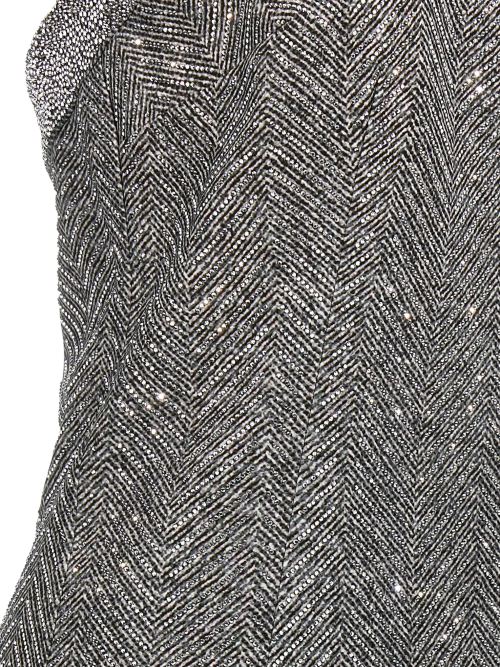 Ermanno Scervino Maxi-jurk verfraaid met stras en visgraatpatroon Grijs