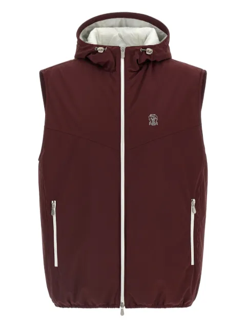Brunello Cucinelli chaleco capitonado con capucha