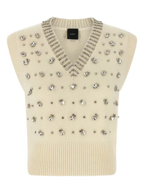 PINKO crystal-embellished V-neck vest