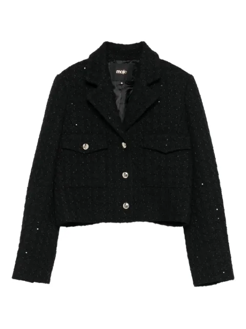 Maje sequin-embellished tweed blazer