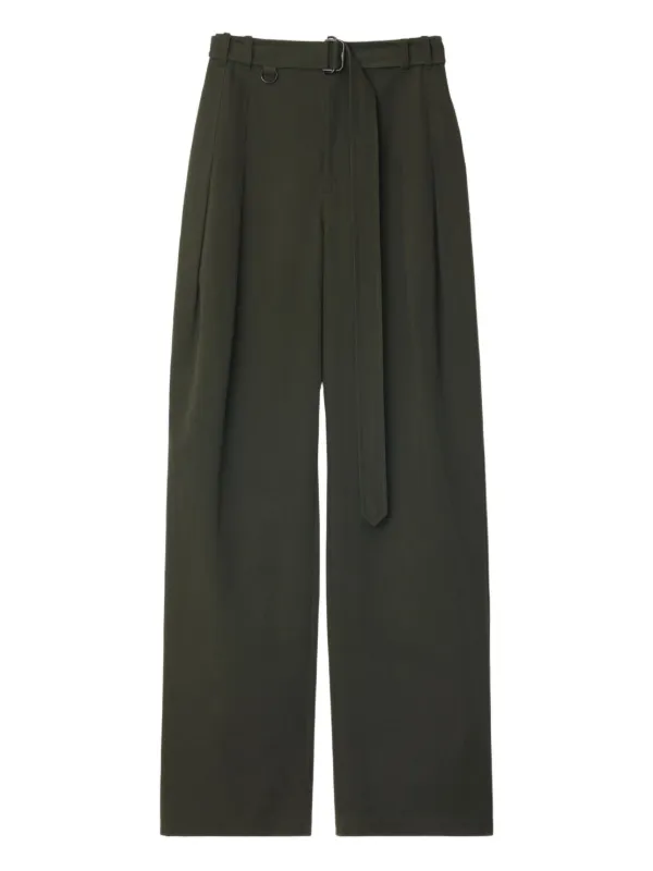 Burberry Pleated Belted Trousers in Green