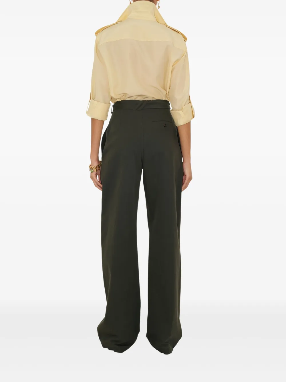 Burberry Plooibroek met ceintuur Groen