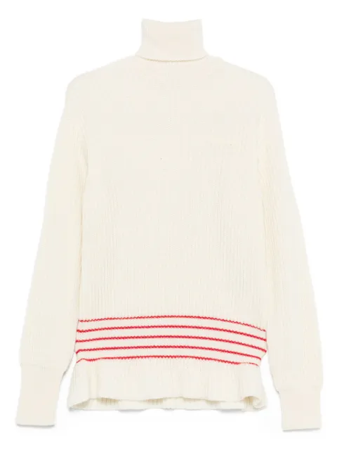 Chloé ribbed turtleneck stripe-detail sweater