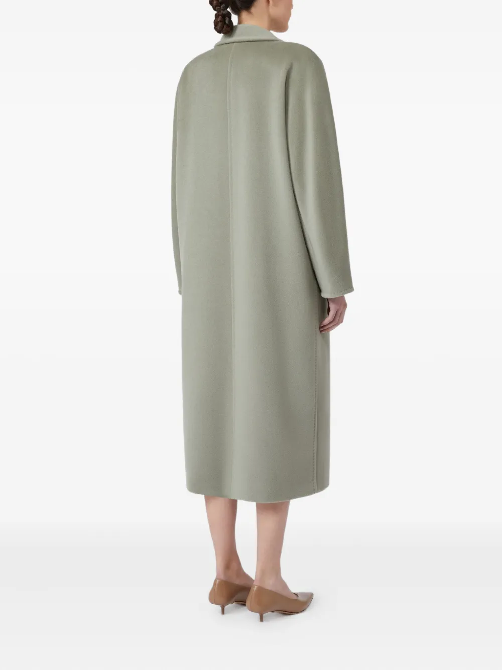 Max Mara Donsjas met dubbele rij knopen Groen