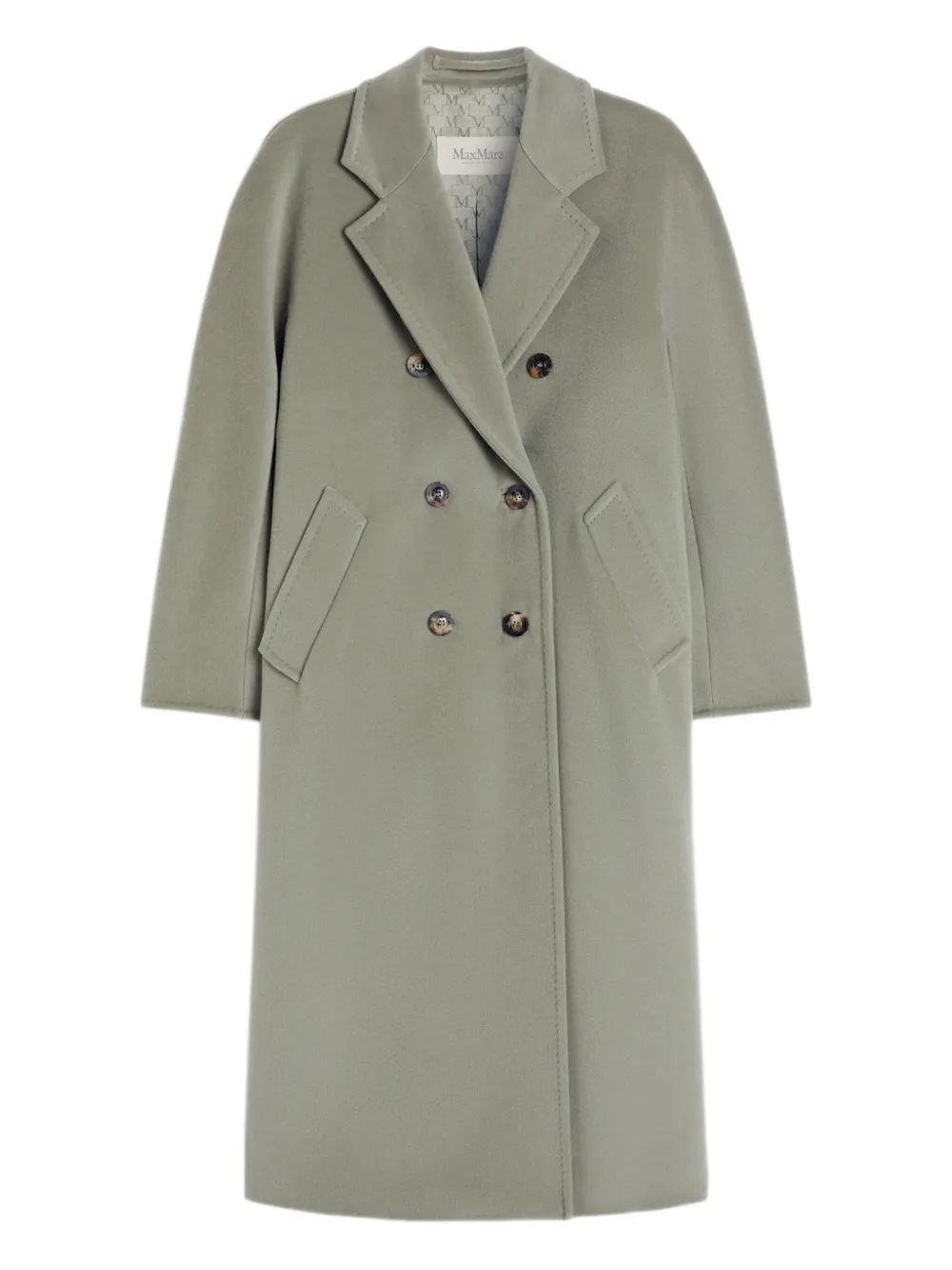 Max Mara Donsjas met dubbele rij knopen Groen