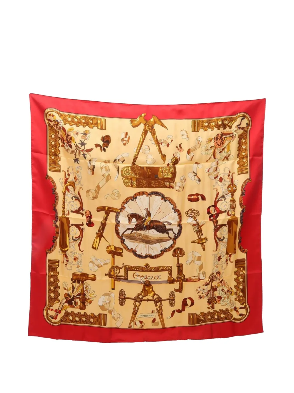 Hermès Pre-Owned 2010s Cogeaux silk scarf - レッド Hermès Pre-Owned 2010s Cogeaux silk scarf - レッド