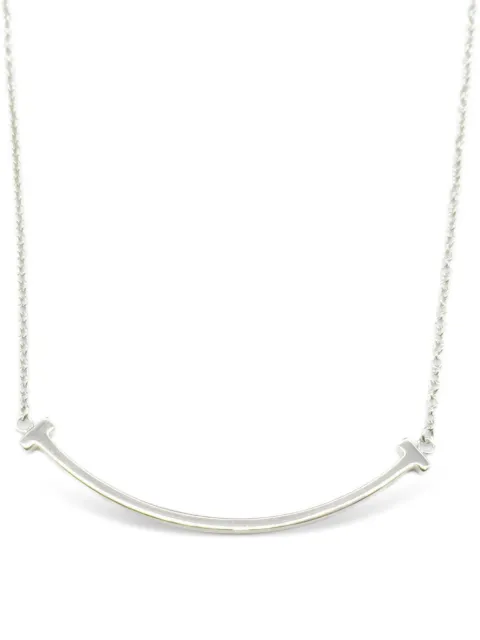 Tiffany & Co. Pre-Owned 2010s 18K white gold T-smile necklace
