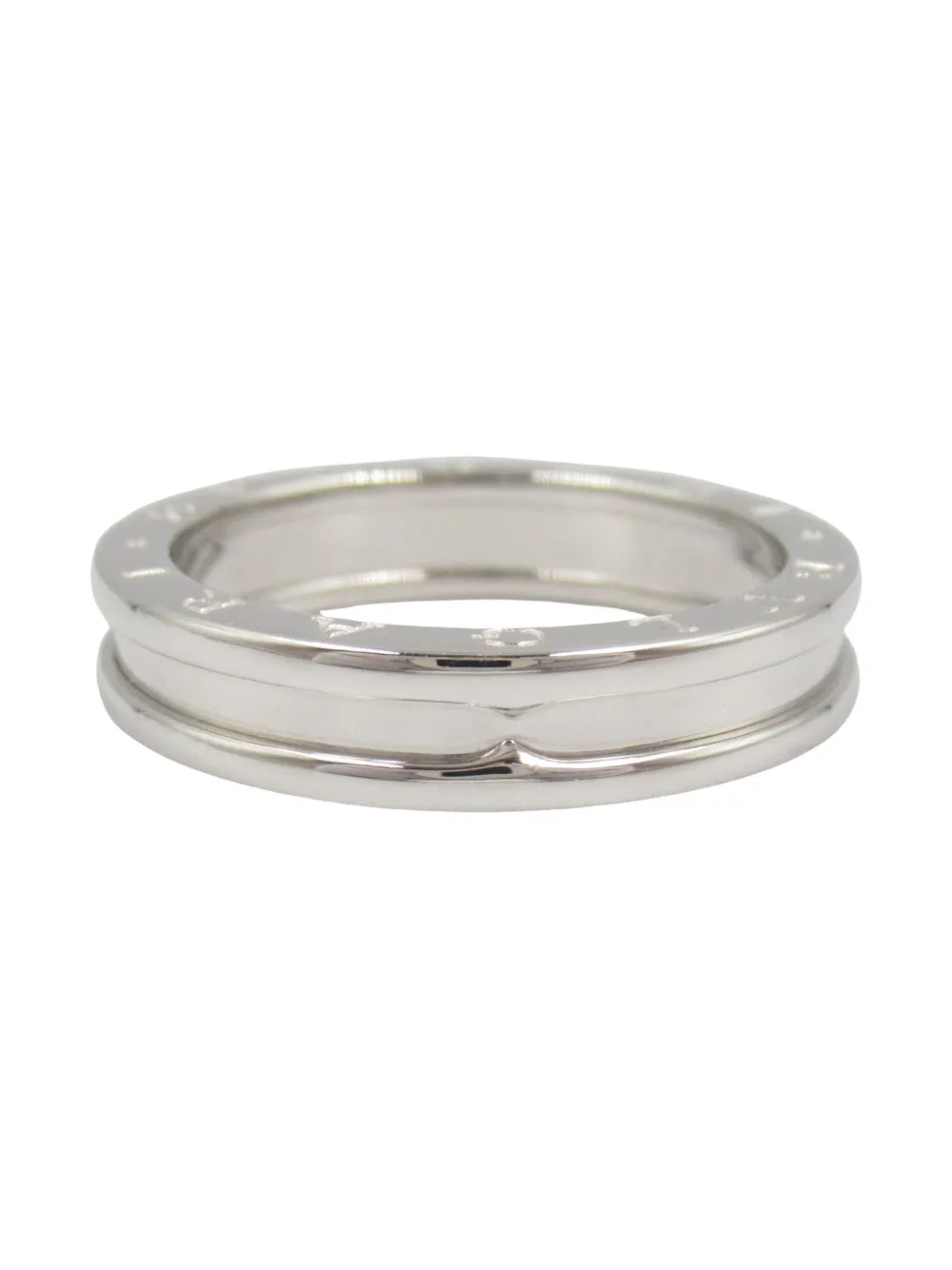 Pre-owned Bvlgari 2010s 18k White Gold B-zero1 Ring In Silver