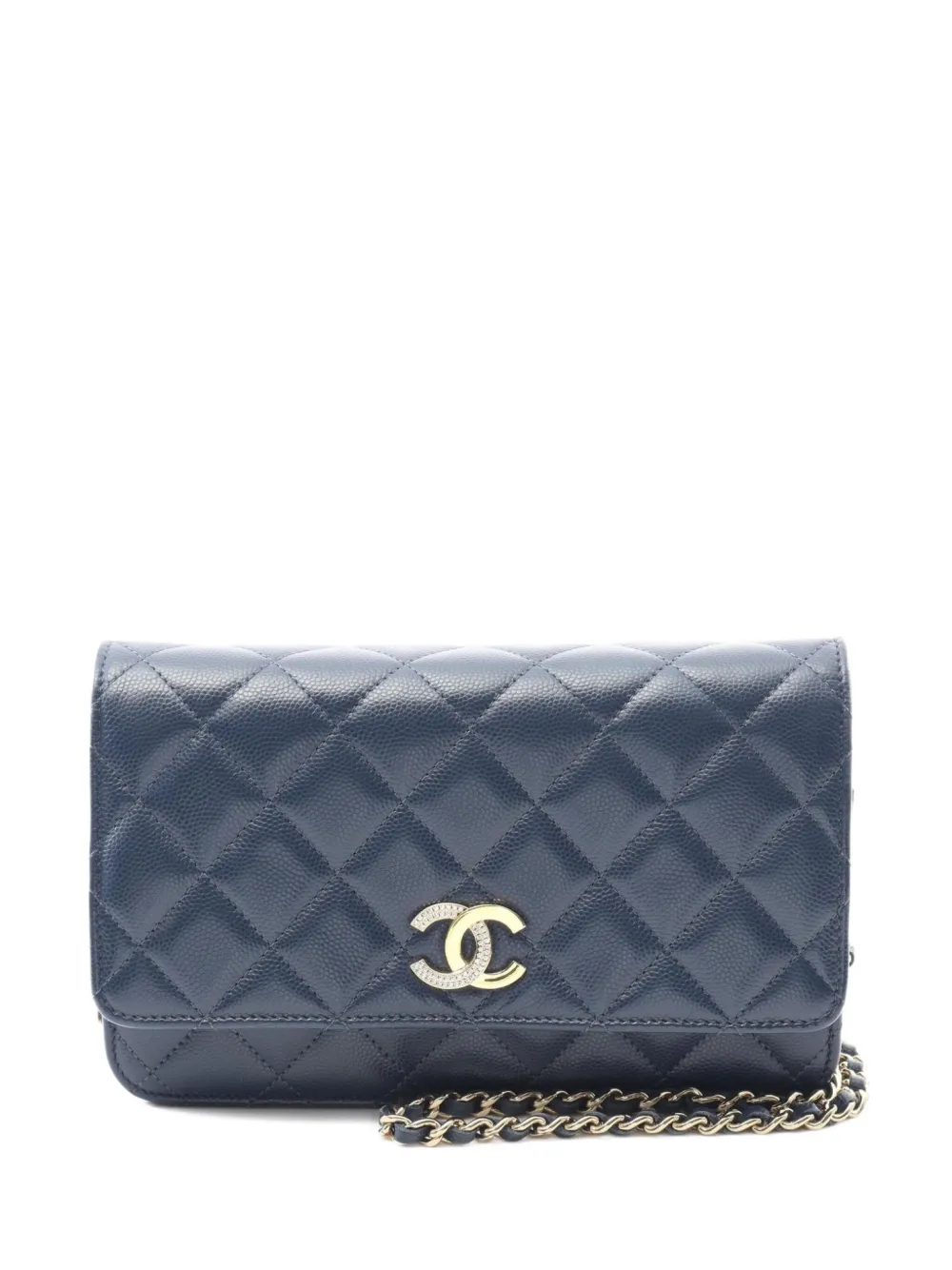 CHANEL Pre-Owned 2021 Caviar-leather chain wallet - ブルー CHANEL Pre-Owned 2021 Caviar-leather chain wallet - ブルー