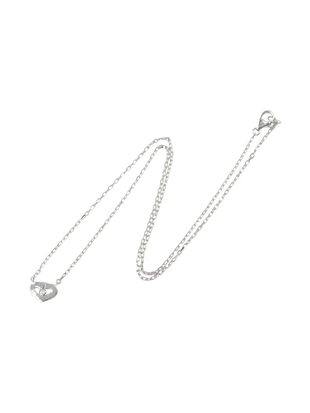 Cartier 2010s C ハート ダイヤモンド ネックレス 18Kホワイトゴールド - シルバートーン Cartier 2010s C ハート ダイヤモンド ネックレス 18Kホワイトゴールド - シルバートーン