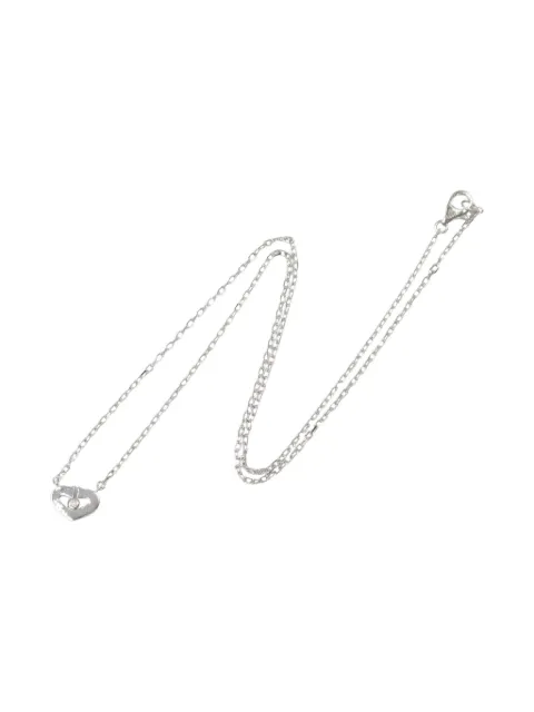 Cartier 2010s 18K white gold C Heart diamond necklace