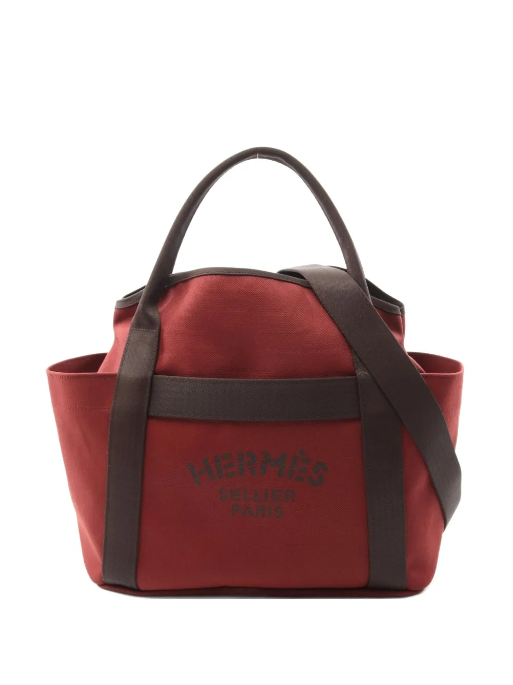 Pre-owned Hermes 2023 Sac De Pansage Two-way Handbag In Red